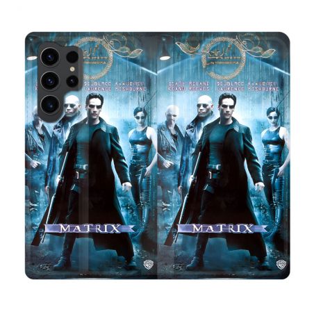Housse Cuir Portefeuille Pour Samsung Galaxy S23 Ultra Matrix Affiche