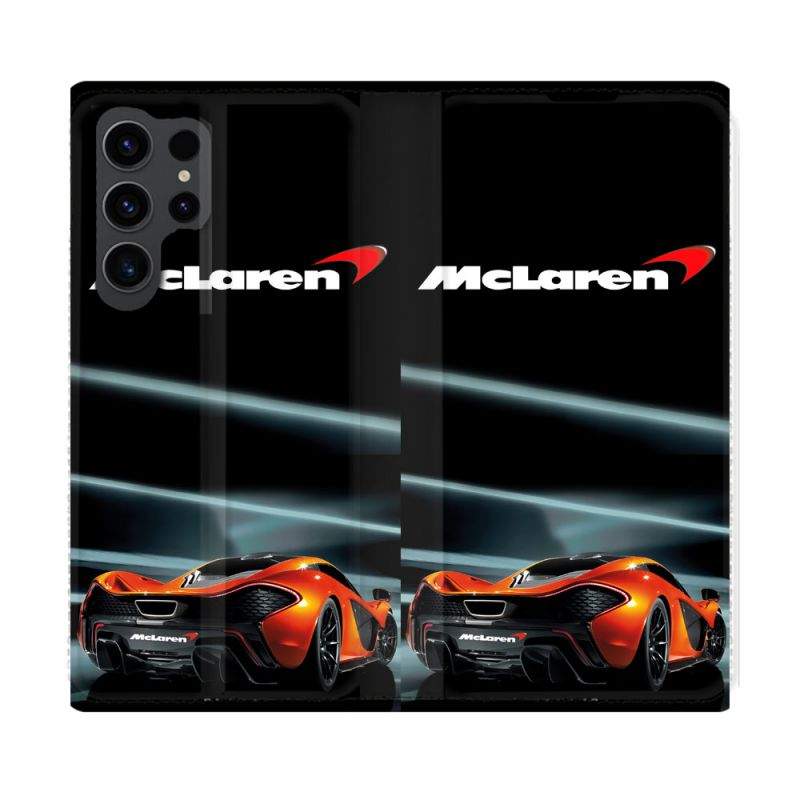 Housse Cuir Portefeuille Pour Samsung Galaxy S23 Ultra Mc Laren