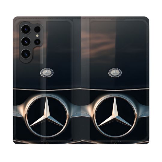 Housse Cuir Portefeuille Pour Samsung Galaxy S23 Ultra Mercedes Calendre