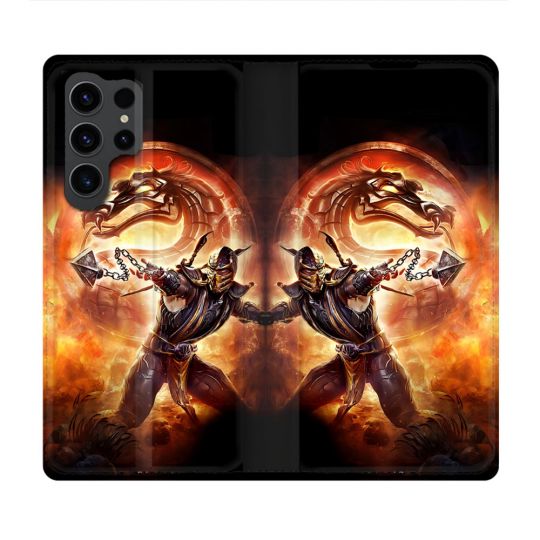 Housse Cuir Portefeuille Pour Samsung Galaxy S23 Ultra Mortal Combat