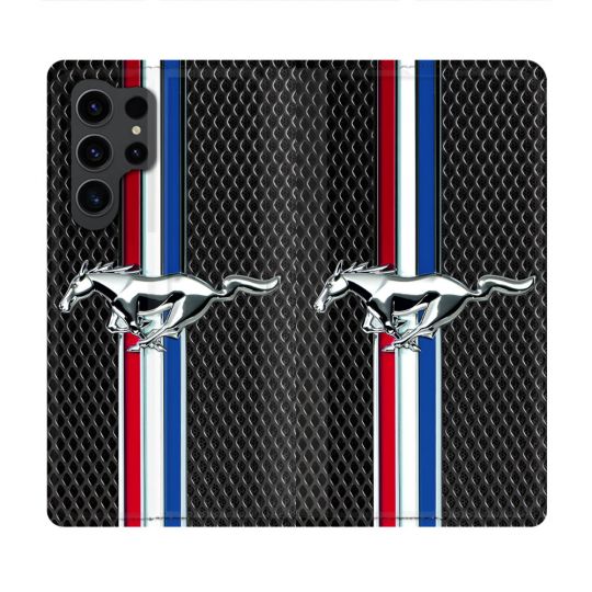 Housse Cuir Portefeuille Pour Samsung Galaxy S23 Ultra Mustang