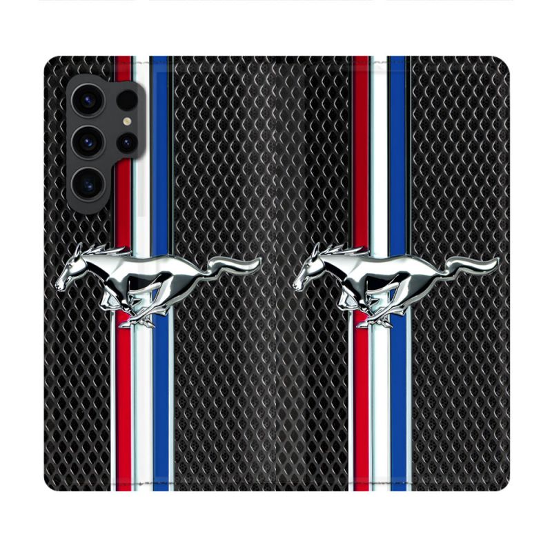 Housse Cuir Portefeuille Pour Samsung Galaxy S23 Ultra Mustang