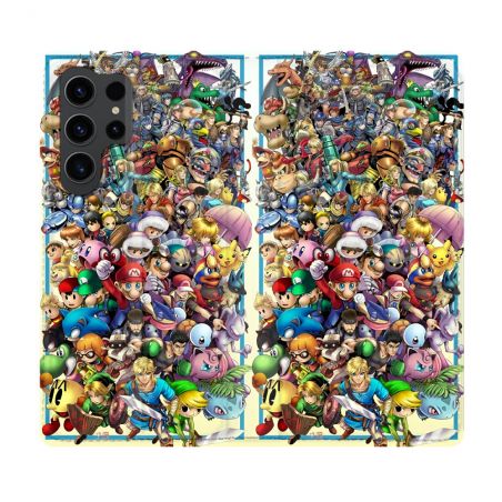 Housse Cuir Portefeuille Pour Samsung Galaxy S23 Ultra Nintendo