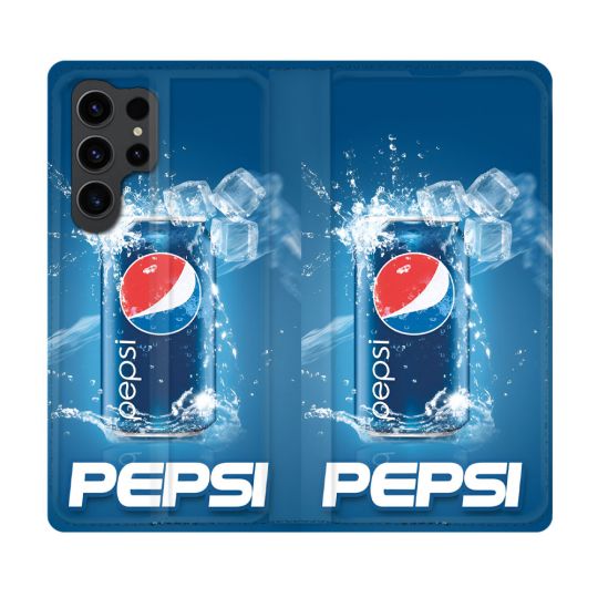 Housse Cuir Portefeuille Pour Samsung Galaxy S23 Ultra Pepsi