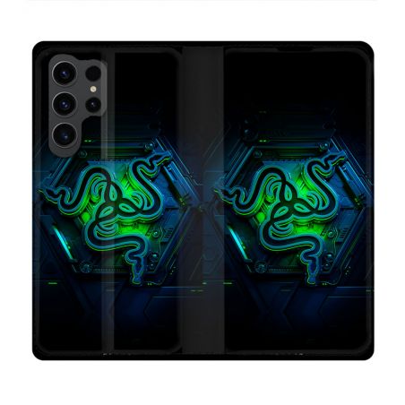 Housse Cuir Portefeuille Pour Samsung Galaxy S23 Ultra Razer