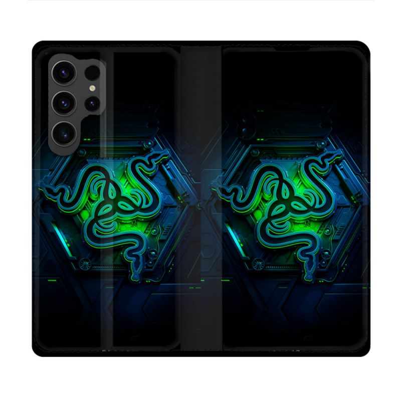 Housse Cuir Portefeuille Pour Samsung Galaxy S23 Ultra Razer