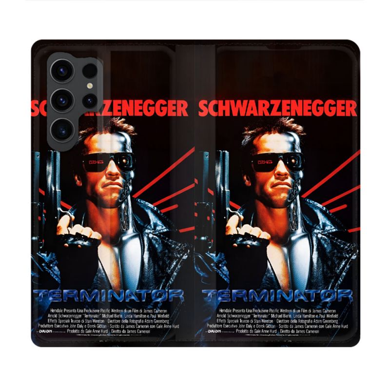 Housse Cuir Portefeuille Pour Samsung Galaxy S23 Ultra Terminator