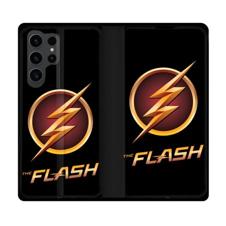Housse Cuir Portefeuille Pour Samsung Galaxy S23 Ultra The Flash Logo