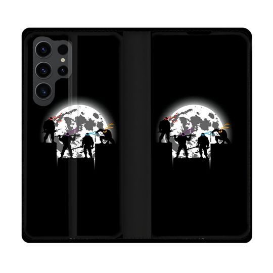 Housse Cuir Portefeuille Pour Samsung Galaxy S23 Ultra Tortue Ninja Ombre