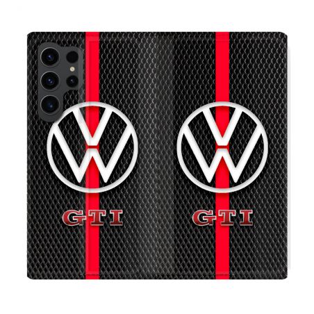 Housse Cuir Portefeuille Pour Samsung Galaxy S23 Ultra Volkwagen Line