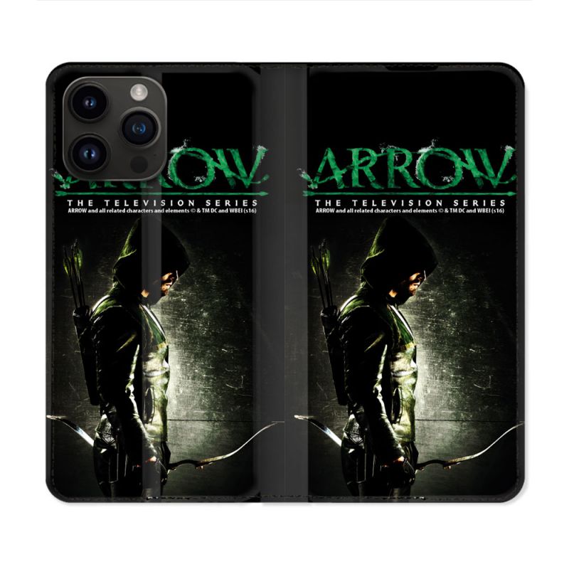 Housse Cuir Portefeuille Pour Iphone 15 Pro Plus Arrow Affiche