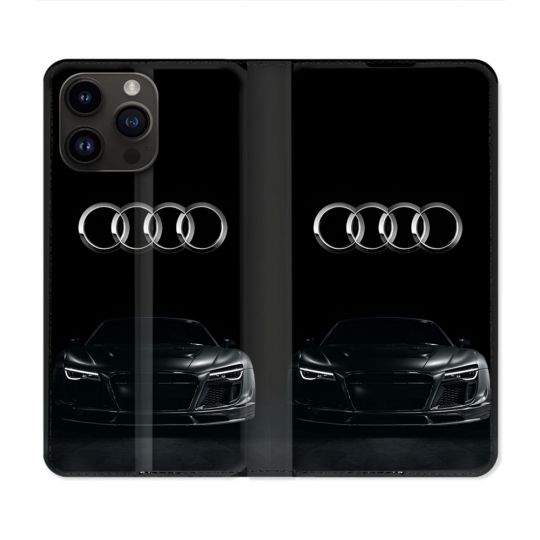 Housse Cuir Portefeuille Pour Iphone 15 Pro Plus Audi