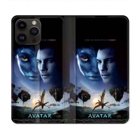 Housse Cuir Portefeuille Pour Iphone 15 Pro Plus Avatar