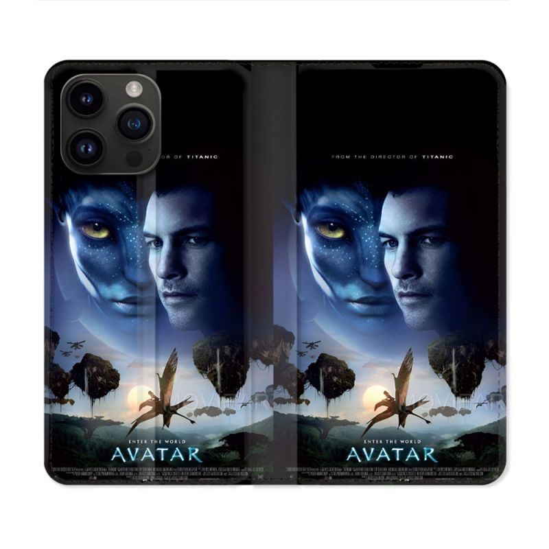 Housse Cuir Portefeuille Pour Iphone 15 Pro Plus Avatar