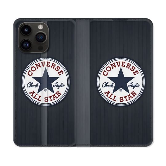 Housse Cuir Portefeuille Pour Iphone 15 Pro Plus Converse