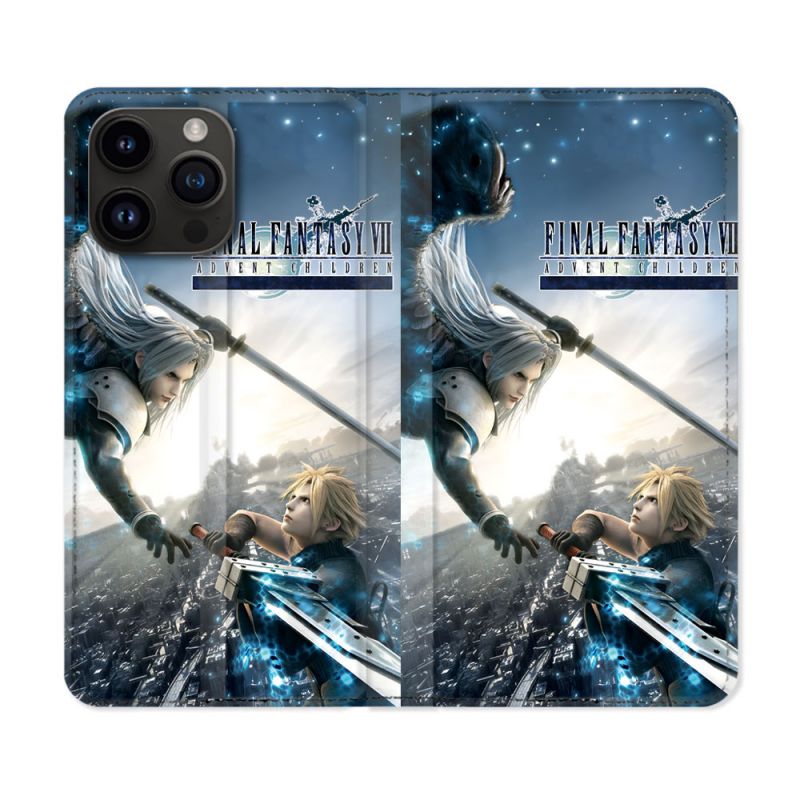 Housse Cuir Portefeuille Pour Iphone 15 Pro Plus Final Fantaisy