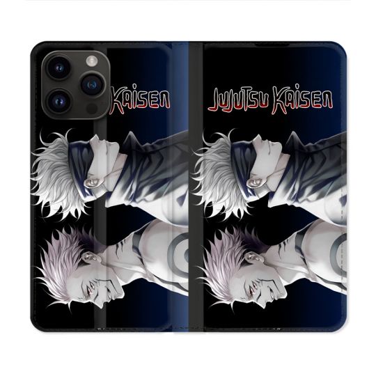 Housse Cuir Portefeuille Pour Iphone 15 Pro Plus Manga Jujustu Kaisen