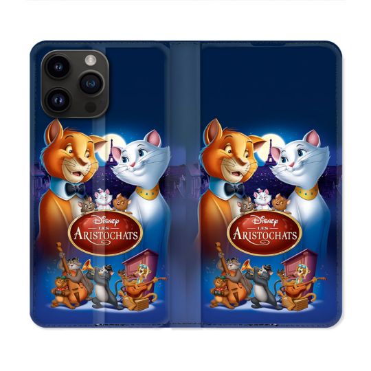 Housse Cuir Portefeuille Pour Iphone 15 Pro Plus Les Aristochats