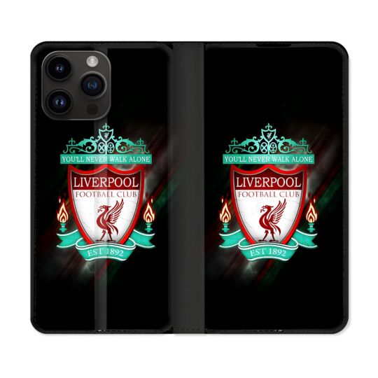 Housse Cuir Portefeuille Pour Iphone 15 Pro Plus Foot Liverpool