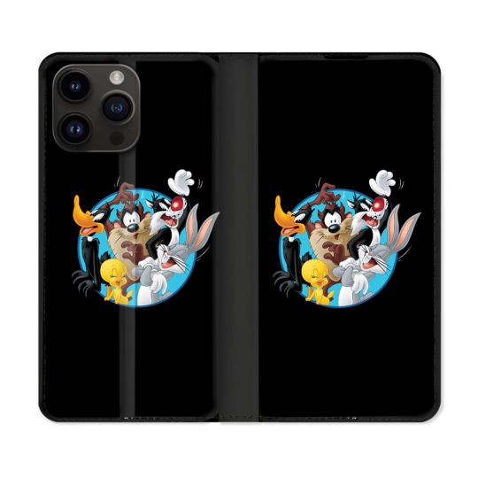 Housse Cuir Portefeuille Pour Iphone 15 Pro Plus Looney Tunes