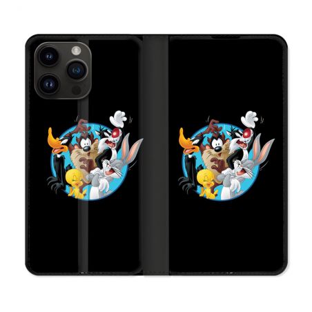 Housse Cuir Portefeuille Pour Iphone 15 Pro Plus Looney Tunes