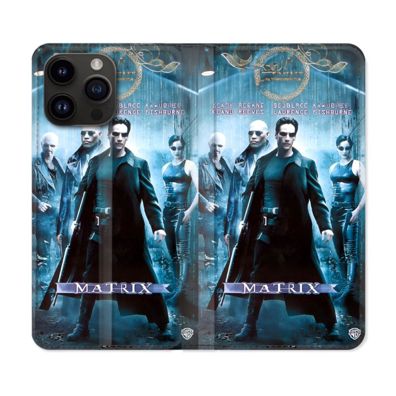 Housse Cuir Portefeuille Pour Iphone 15 Pro Plus Matrix Affiche