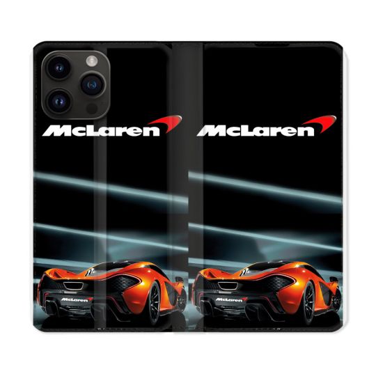 Housse Cuir Portefeuille Pour Iphone 15 Pro Plus Mc Laren