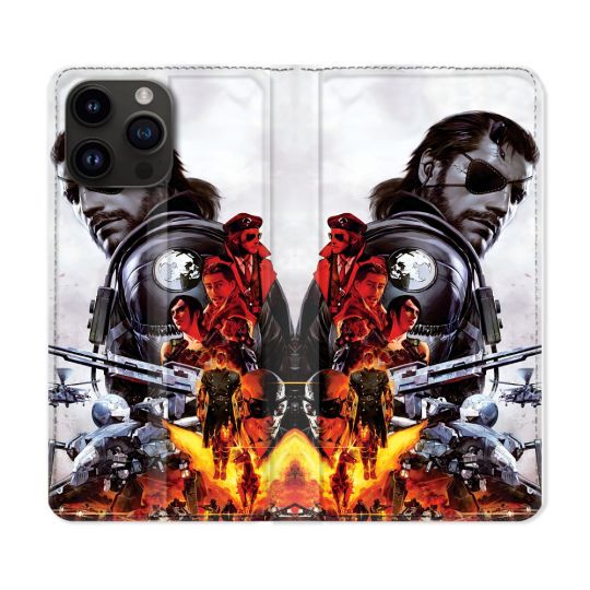 Housse Cuir Portefeuille Pour Iphone 15 Pro Plus Metal Gear Solid