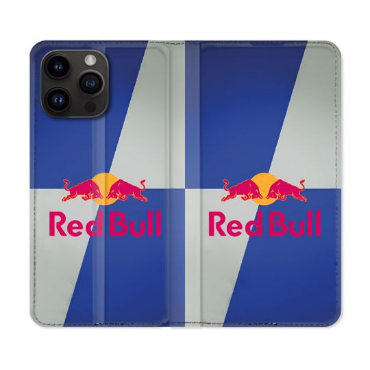 Housse Cuir Portefeuille Pour Iphone 15 Pro Plus Red Bull Classique
