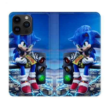 Housse Cuir Portefeuille Pour Iphone 15 Pro Plus Sonic
