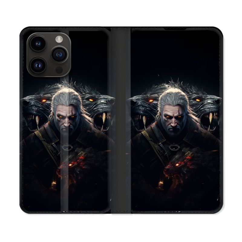 Housse Cuir Portefeuille Pour Iphone 15 Pro Plus The Witcher