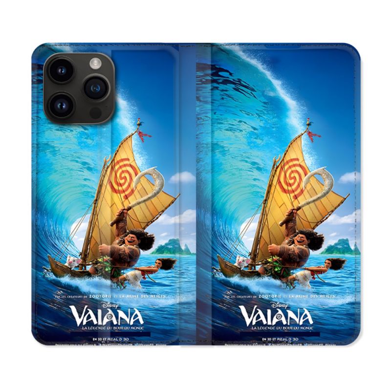 Housse Cuir Portefeuille Pour Iphone 15 Pro Plus Vaiana