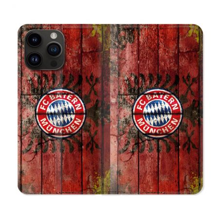 Housse Cuir Portefeuille Pour Iphone 15 Pro (6.1) Foot Bayern Munich Drapeau