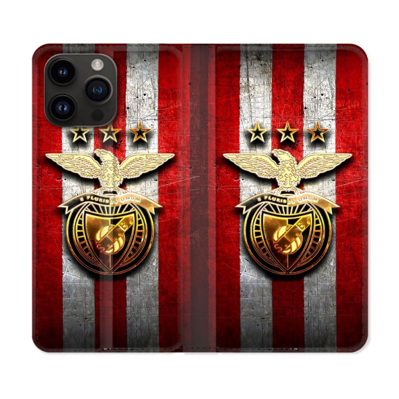 Housse Cuir Portefeuille Pour Iphone 15 Pro (6.1) Foot Benfica