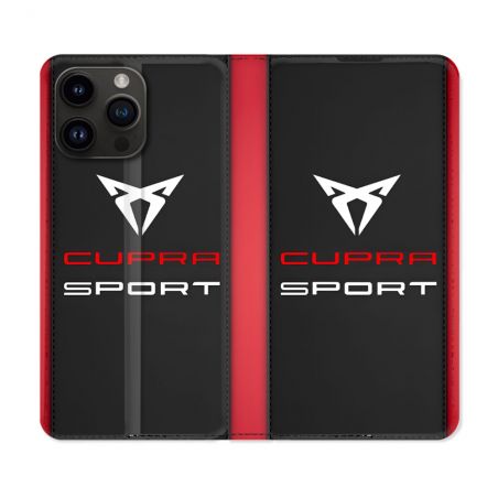 Housse Cuir Portefeuille Pour Iphone 15 Pro (6.1) Cupra