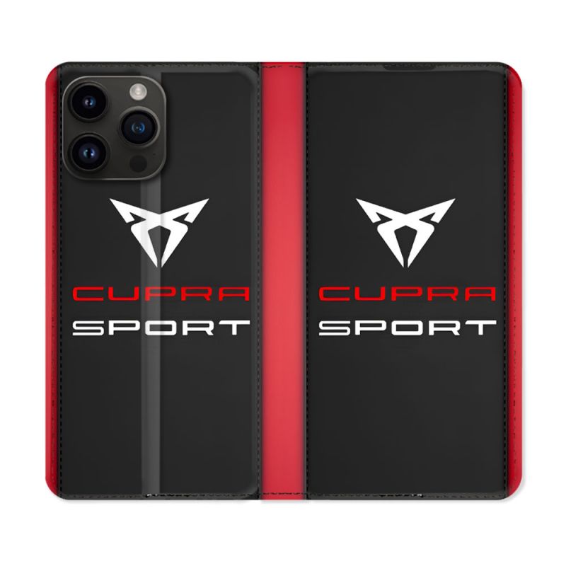 Housse Cuir Portefeuille Pour Iphone 15 Pro (6.1) Cupra
