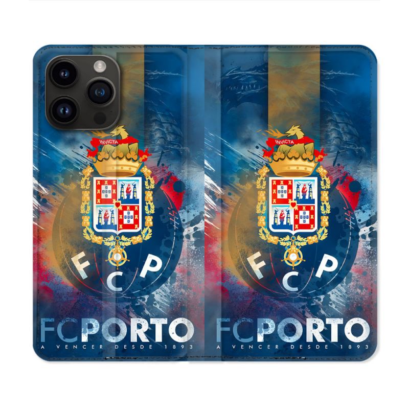 Housse Cuir Portefeuille Pour Iphone 15 Pro (6.1) Foot FC Porto