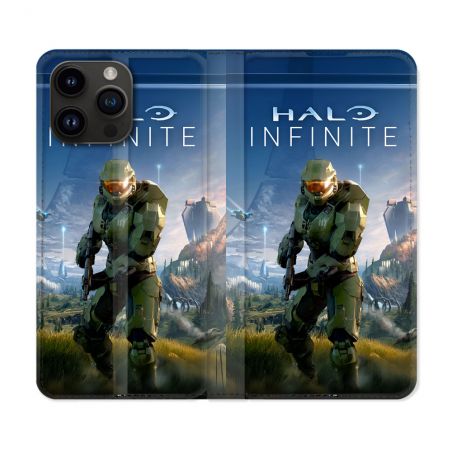 Housse Cuir Portefeuille Pour Iphone 15 Pro (6.1) Halo