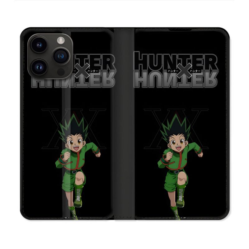 Housse Cuir Portefeuille Pour Iphone 15 Pro (6.1) Manga Hunter X Hunter Gon
