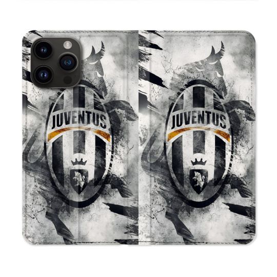 Housse Cuir Portefeuille Pour Iphone 15 Pro (6.1) Foot Juventus Turin