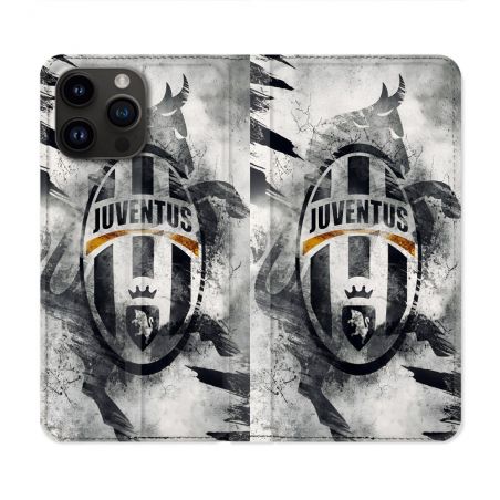 Housse Cuir Portefeuille Pour Iphone 15 Pro (6.1) Foot Juventus Turin
