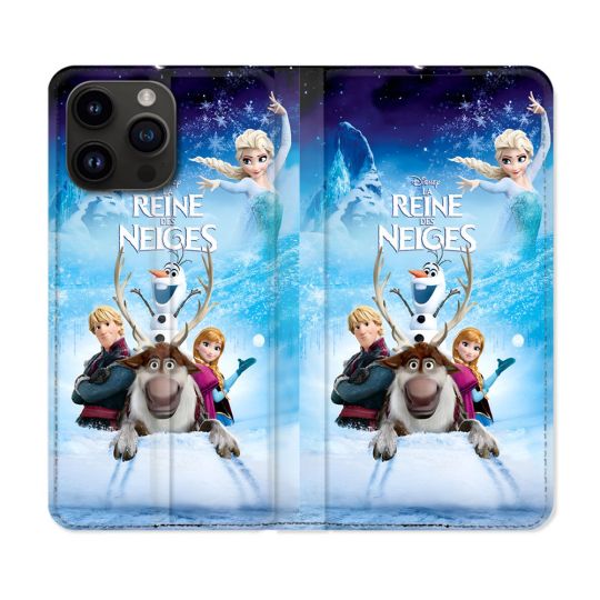 Housse Cuir Portefeuille Pour Iphone 15 Pro (6.1) La Reine Des Neiges