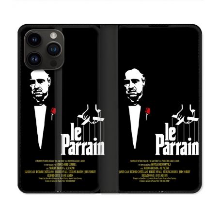 Housse Cuir Portefeuille Pour Iphone 15 Pro (6.1) Le Parrain Affiche