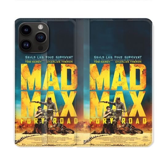 Housse Cuir Portefeuille Pour Iphone 15 Pro (6.1) Mad Max Affiche