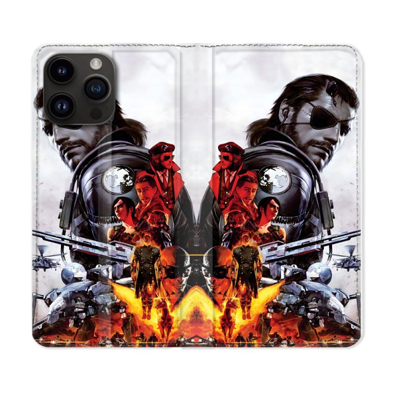 Housse Cuir Portefeuille Pour Iphone 15 Pro (6.1) Metal Gear Solid