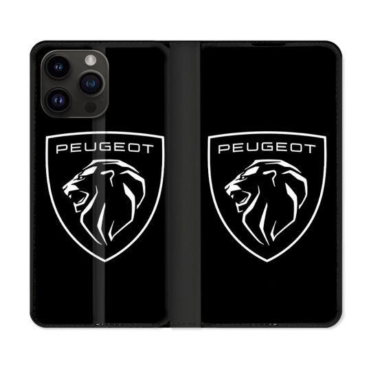 Housse Cuir Portefeuille Pour Iphone 15 Pro (6.1) Peugeot