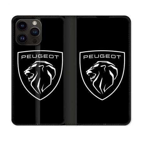 Housse Cuir Portefeuille Pour Iphone 15 Pro (6.1) Peugeot