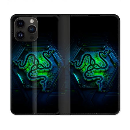 Housse Cuir Portefeuille Pour Iphone 15 Pro (6.1) Razer