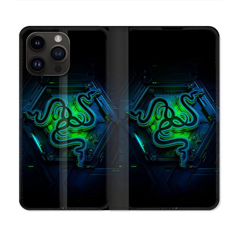 Housse Cuir Portefeuille Pour Iphone 15 Pro (6.1) Razer
