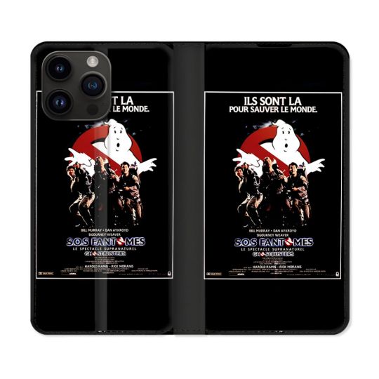 Housse Cuir Portefeuille Pour Iphone 15 Pro (6.1) SOS Fantome Affiche